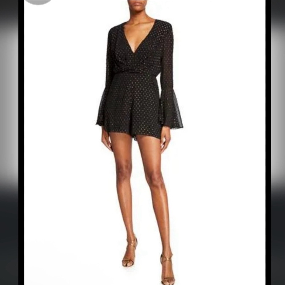 NWT JAYGODFREY Black and gold romper